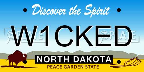 W1CKED North Dakota License Plate
