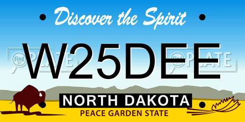 W25DEE North Dakota License Plate