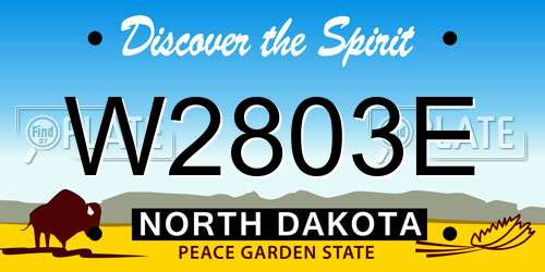 W2803E North Dakota License Plate