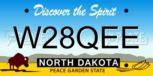 W28QEE North Dakota License Plate