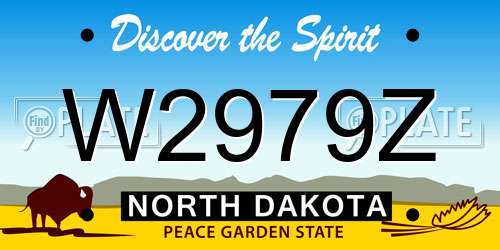 W2979Z North Dakota License Plate