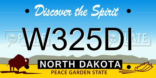 W325DI North Dakota License Plate