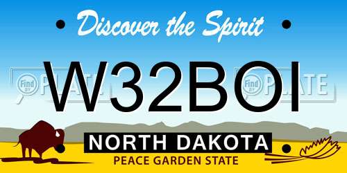 W32BOI North Dakota License Plate