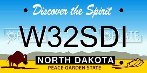 W32SDI North Dakota License Plate