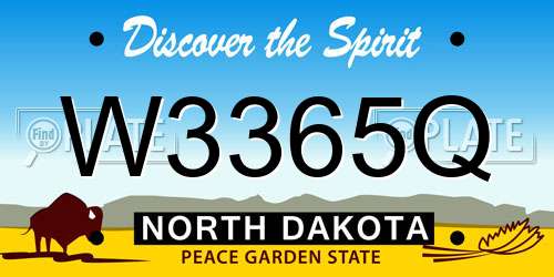 W3365Q North Dakota License Plate