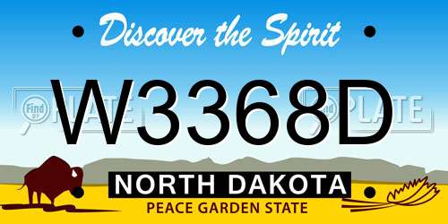 W3368D North Dakota License Plate