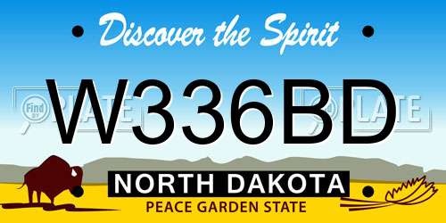 W336BD North Dakota License Plate
