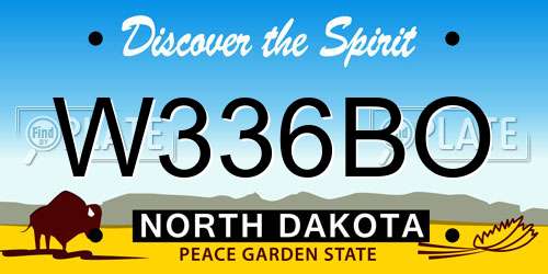 W336BO North Dakota License Plate
