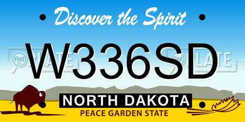 W336SD North Dakota License Plate