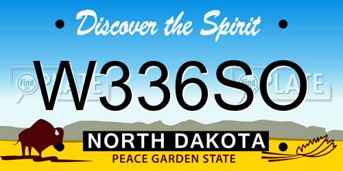 W336SO North Dakota License Plate