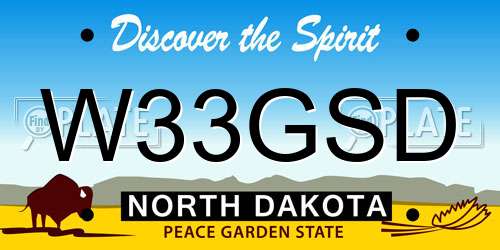 W33GSD North Dakota License Plate
