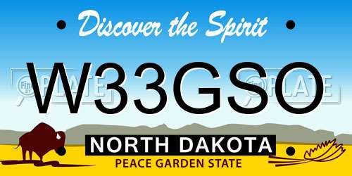 W33GSO North Dakota License Plate