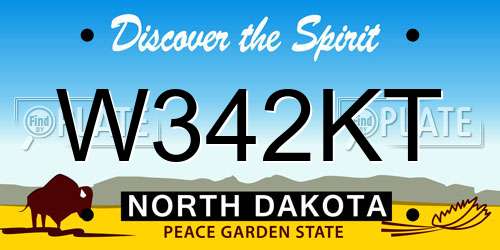 W342KT North Dakota License Plate