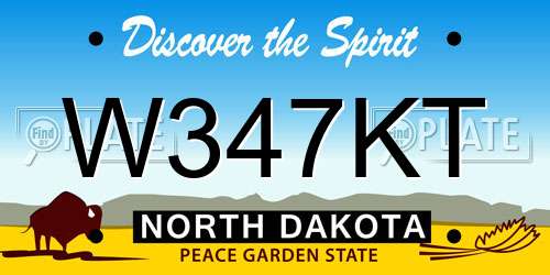 W347KT North Dakota License Plate