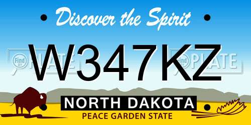 W347KZ North Dakota License Plate