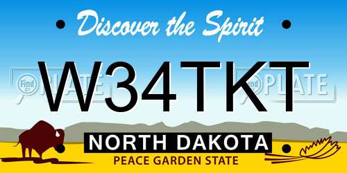 W34TKT North Dakota License Plate