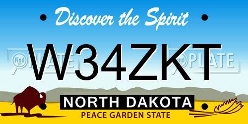 W34ZKT North Dakota License Plate
