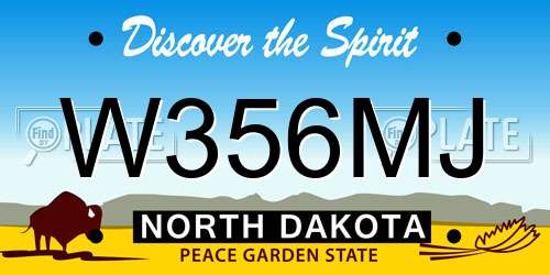 W356MJ North Dakota License Plate