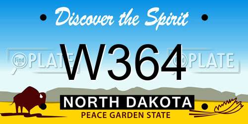 W364 North Dakota License Plate