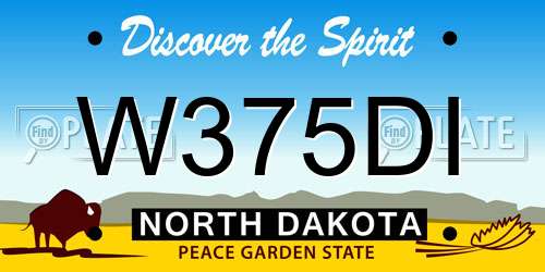 W375DI North Dakota License Plate
