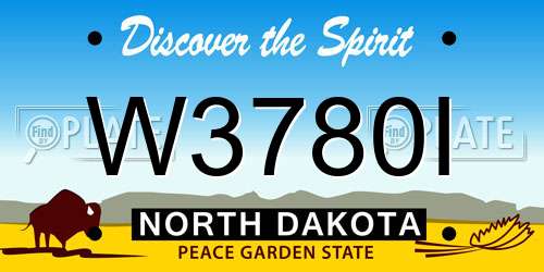 W3780I North Dakota License Plate