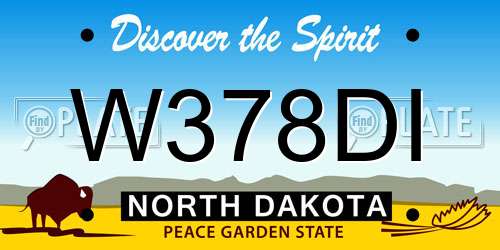 W378DI North Dakota License Plate