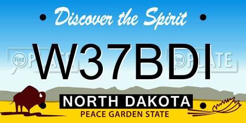 W37BDI North Dakota License Plate