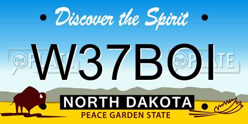 W37BOI North Dakota License Plate
