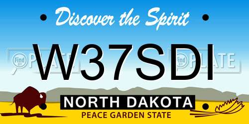 W37SDI North Dakota License Plate