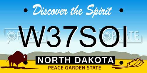 W37SOI North Dakota License Plate