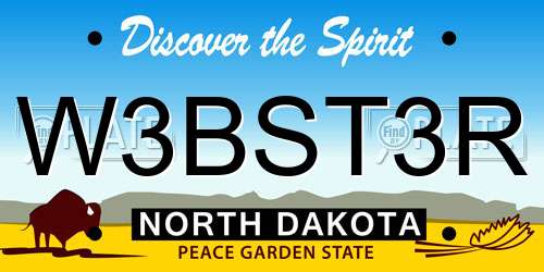 W3BST3R North Dakota License Plate
