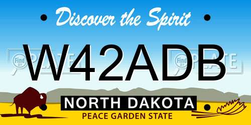 W42ADB North Dakota License Plate