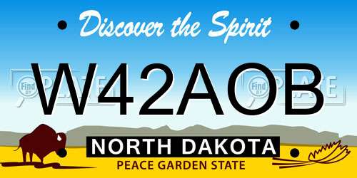 W42AOB North Dakota License Plate