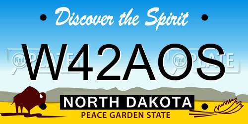 W42AOS North Dakota License Plate