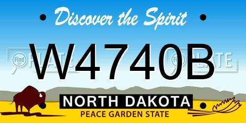 W4740B North Dakota License Plate
