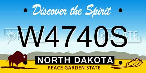 W4740S North Dakota License Plate