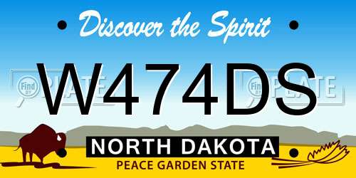 W474DS North Dakota License Plate