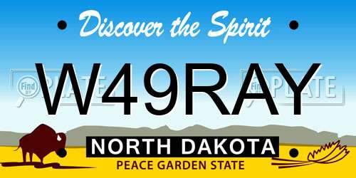 W49RAY North Dakota License Plate