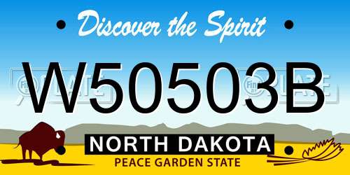 W50503B North Dakota License Plate