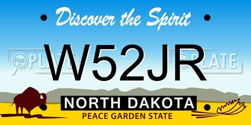 W52JR North Dakota License Plate