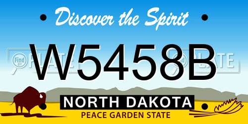 W5458B North Dakota License Plate