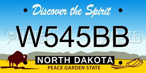 W545BB North Dakota License Plate
