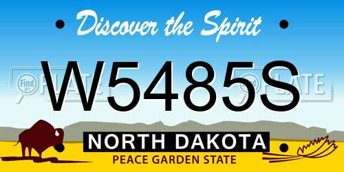 W5485S North Dakota License Plate