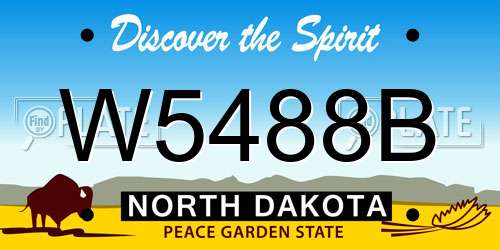 W5488B North Dakota License Plate