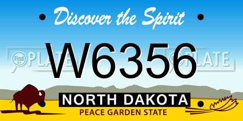 W6356 North Dakota License Plate