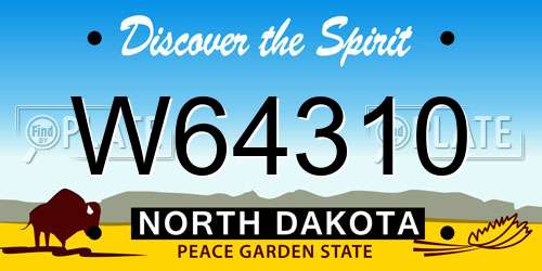 W64310 North Dakota License Plate