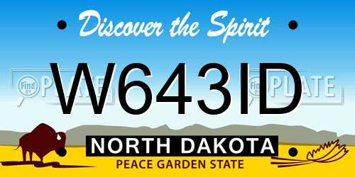 W643ID North Dakota License Plate