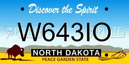 W643IO North Dakota License Plate
