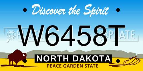 W6458T North Dakota License Plate