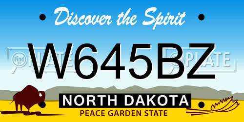 W645BZ North Dakota License Plate